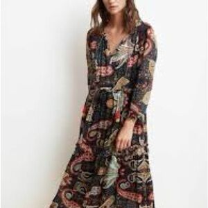 Velvet by Graham & Spencer Colorful Paisley Maxi Dress NWT